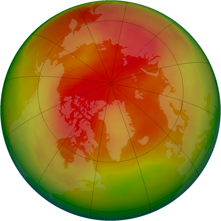 Arctic ozone map for March 1979